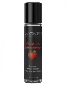 Wicked Aqua Water Based Flavored Lubricant Strawberry 1oz