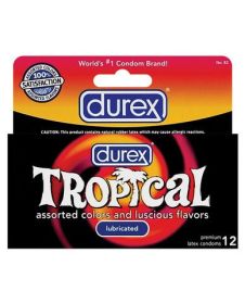 Durex condoms tropical color and scents - box of 12