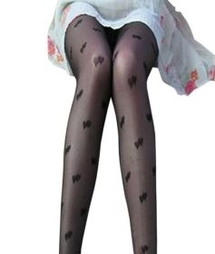 Blancho LZSW55-1 Sexy Black Sheer Heart-shaped Stocking