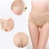 4 Pcs Womens Lace Sexy Bikini Panties Plus Size Boyshorts Panties High Waist Briefs Underwear,Black Blue Beige Pink