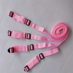 1 Set Of BDSMS Bed Restraints Kit; Wrist Leg Restraint System Hand & Ankle Cuff Bed Restraints Sex Bondage Position Support Sling Sex Play (Color: Pink, Items: A)