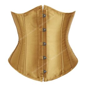 SEXY Gothic Underbust Corset and Waist cincher Bustiers Top Workout Shape Body Belt Plus size Lingerie S-6XL (Color: Yellow, size: L)