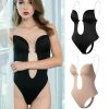 Women Plunging Deep V-neck Body Shaper Strapless Backless Shapewear