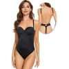 Backless Body Shaper For Women Push Up Bra Low Back Thong Bodysuit