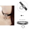 Harajuku Chocker Sexy Heart Lock Key Rivets Black Goth Punk Chokers Gothic Choker Necklace for Women Hip Hop Bondage Cosplay