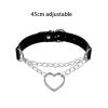 Harajuku Chocker Sexy Heart Lock Key Rivets Black Goth Punk Chokers Gothic Choker Necklace for Women Hip Hop Bondage Cosplay